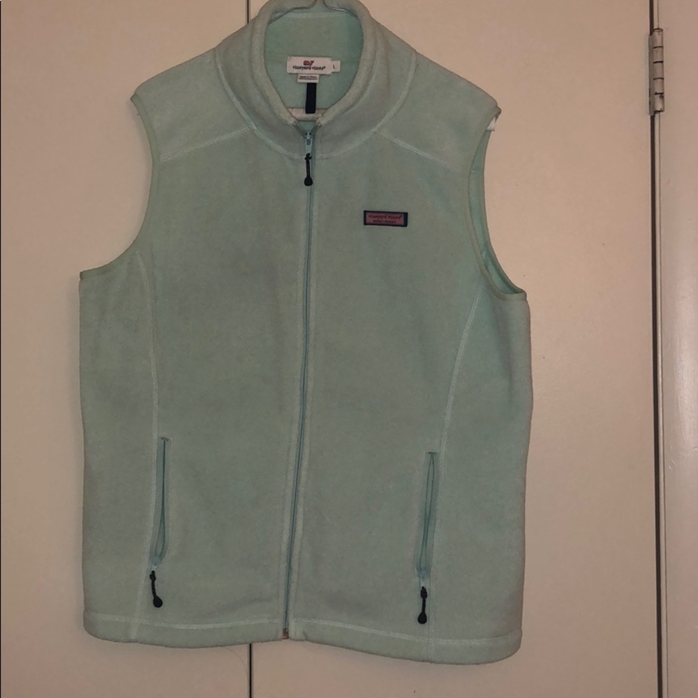 Vineyard Vines teal blue fleece zip up